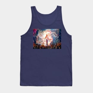 Man's silhouette in rays of light Tank Top